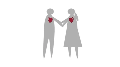 Animation pair of lovers. Cartoon Stock Footage 106996755