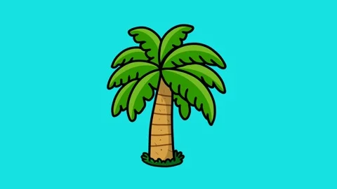 Animation of a palm tree blowing in the wind Stock Footage 319361175