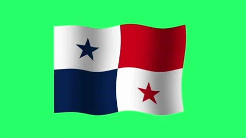 Animation Panama flag on green background. Stock Footage 199170102