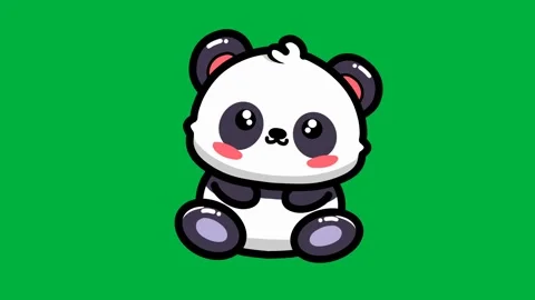 Animation of a panda sitting and shaking its head Stock Footage 328059463