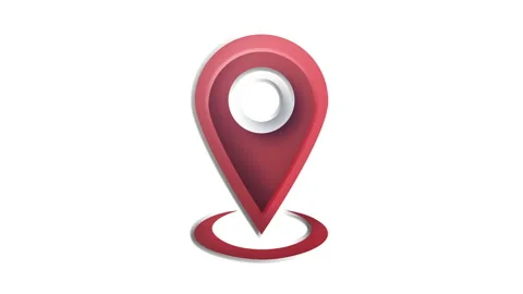 Animation Paper cut Map pin icon isolated on white background. Navigation,  Stock Footage 130944243