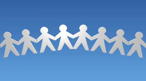 An animation of paper dolls with a heart drawn on one Stock Footage 59731705