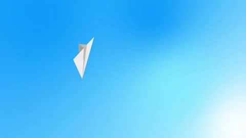 Animation of paper plane icon moving on blue sky background. Stock Footage 164869158