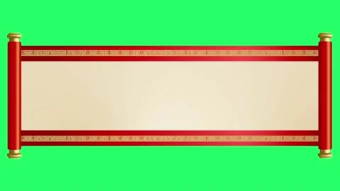 Animation paper roll for texture chinese style on green background. Stock Footage 219195249