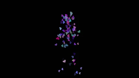 Animation of particles in shape of heart Stock Footage 142329531