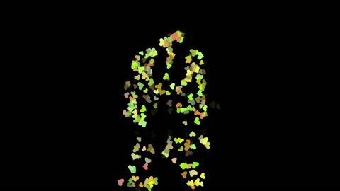 Animation of particles in shape of heart Видео 142329569