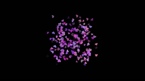 Animation of particles in shape of heart Stock Footage 142329582