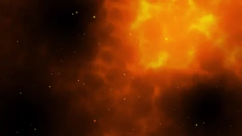 Animation of particles in the wind on a fiery background Stock Footage 311368205