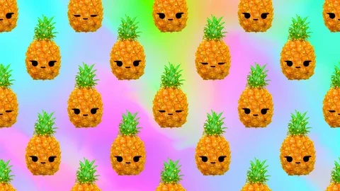 Animation pattern art. Funny pineapple character. Kawaii 動画素材 118804741