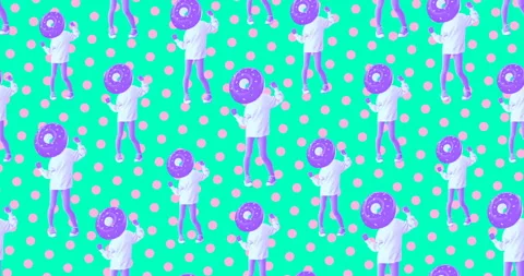 Animation pattern design. Burger Bull. Fast food art Stock Footage 100678302