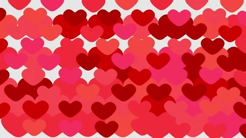 Animation of the pattern of hearts on a green screen. Stockbeeldmateriaal 184505750
