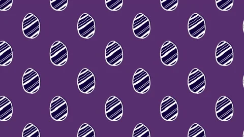 Animation of patterned Easter eggs moving in rows on purple background Stock Footage 130726757