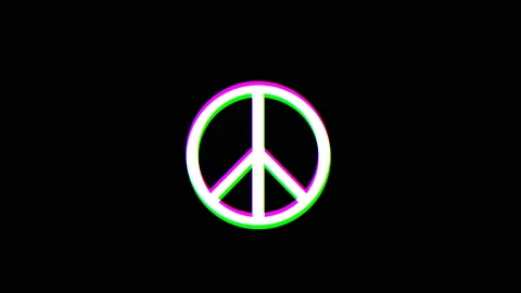 Animation of Peace symbol with glitch effect Stock Footage 85956297