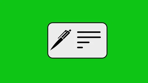 Animation of pen drawing lines on paper board isolated on green screen. Stock Footage 346496802