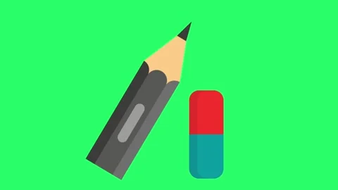 Animation pencil on green background. | Stock Video | Pond5