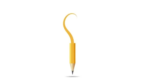Animation of a pencil as a tree, concept of ecology, recycling. Stock Footage 291730981