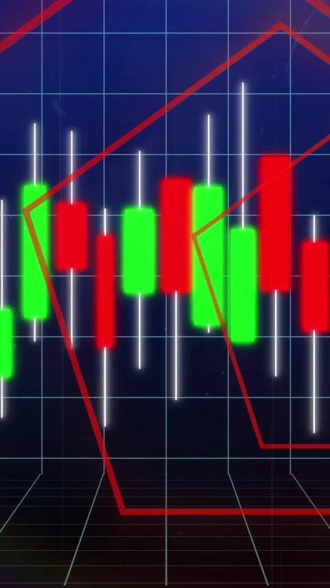 Animation of pentagon shapes in semaless pattern over statistical data Stock Footage 319222785