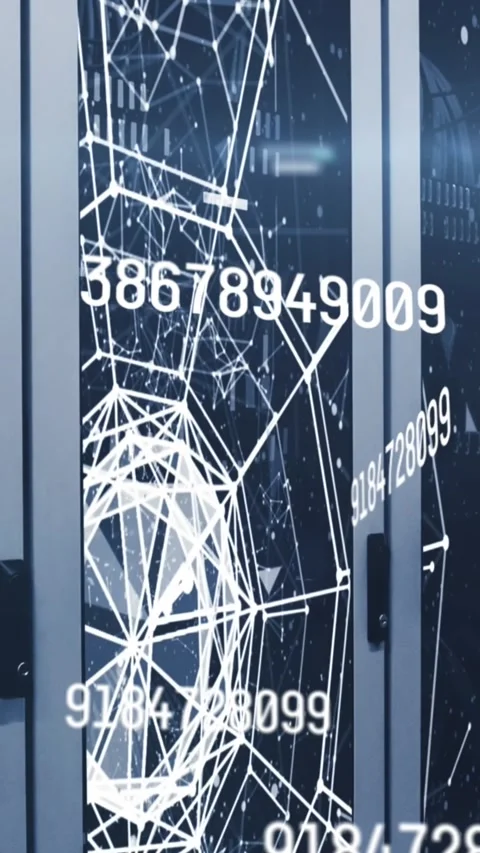 Animation of people icons and data processing over computer servers Stock Footage 343738587