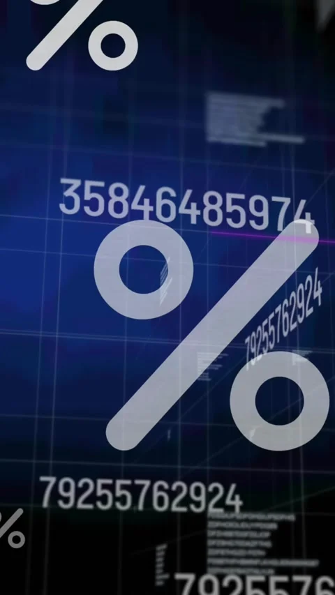Animation of percentage over data processing Stock Footage 342097734