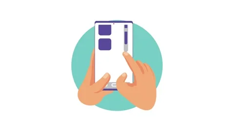 Animation of person hands using modern smartphone with touch screen interfa.. Stock-Footage 339067554