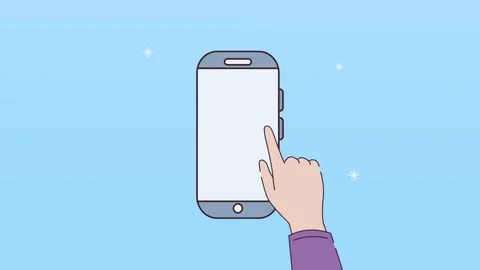 Animation of person touching smartphone screen for mobile application concept Stock Footage 339216118