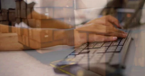 Animation of person typing on computer k... | Stock Video | Pond5
