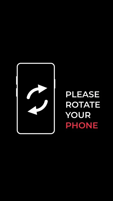 Animation of a phone icon with rotating arrows and "Please Rotate Your Phone" Stock Footage 319610396