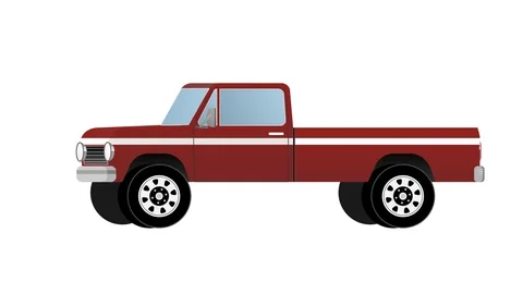 Animation pickup truck. Cartoon. Car | Stock Video | Pond5
