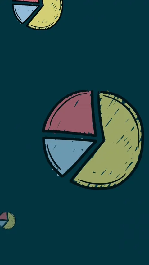 Animation of pie chart statistics moving on dark blue background Stock Footage 342004348