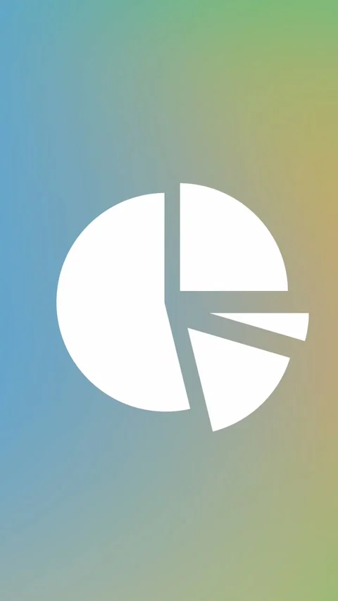 Animation of pie chart statistics over gradient background Stock Footage 343548060