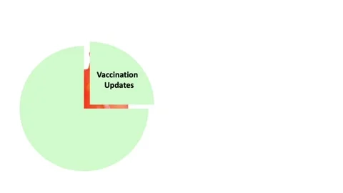 Animation of pie charts  virus 3D illustration vaccination concept. Stock Footage 162291813
