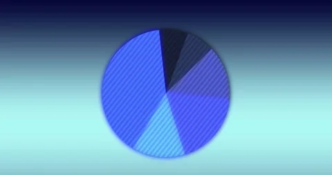 Animation of pie graph icon against copy space on blue gradient background Stock Footage 329775640