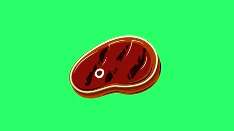 Animation piece of meat isolate. Stock Footage 249887770