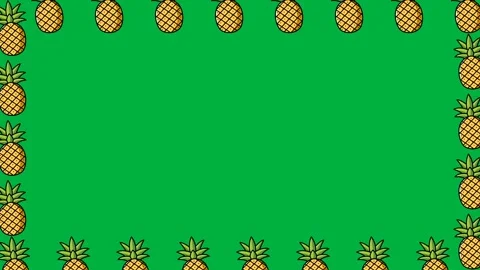 Animation of pineapple fruit moving around the side of the green screen Stock Footage 319872573