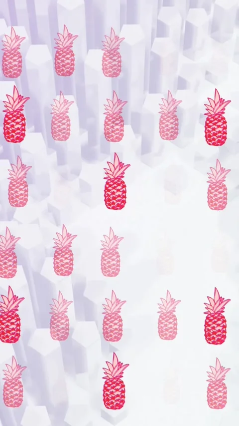 Animation of pineapple repeated over shapes on white background Stock Footage 324702741
