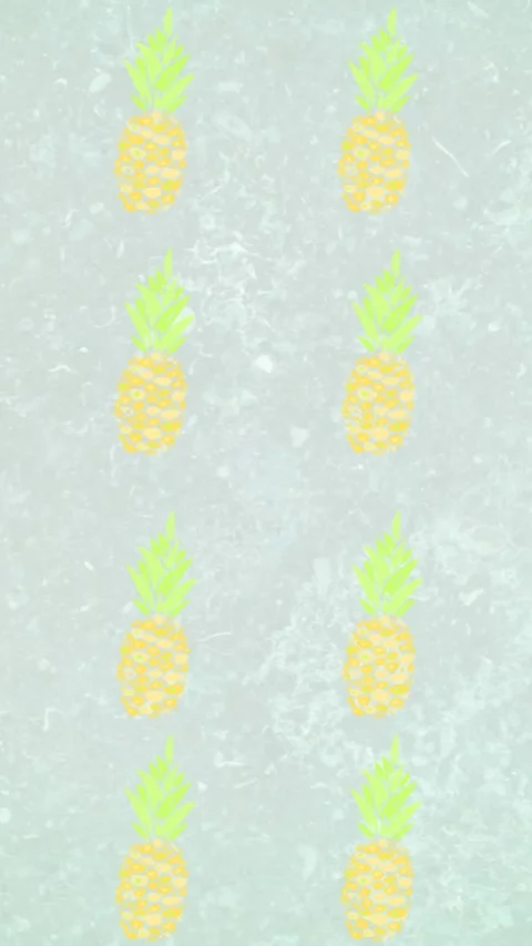 Animation of pineapples moving on green background Stock Footage 320160894