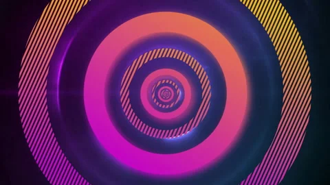 Animation of pink and orange concentric data loading rings processing over Video stock 266976040