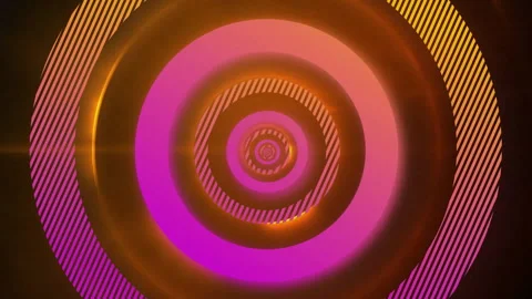 Animation of pink and orange concentric data loading rings processing over Video stock 266976043