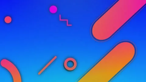 Animation of pink and orange shapes floating over blue background Stock Footage