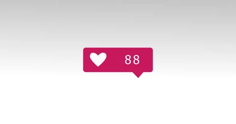 Animation of pink Like button or like on social network with increasing counting Video stock 149730901