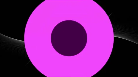 Animation of pink circular scanner rotating over white parallel curved lines, Stock Footage 157347265
