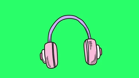 Animation pink earphones isolate. Stock Footage 249887820