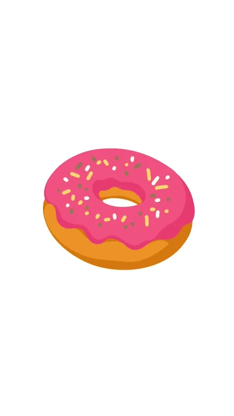 Animation pink glazed donut moving Stock Footage 336893121