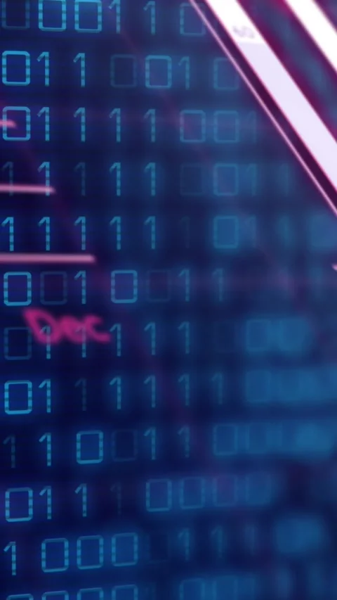 Animation of pink graphs, charts and globe over binary data processing on blue Stock-Footage 343644217