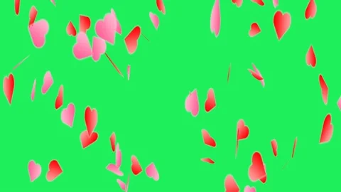 Animation pink hearts shape falling. Stock Footage 142773360