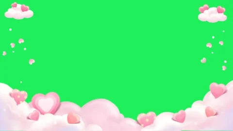 Animation Pink hearts shape frame with green space. Stock Footage 142774226
