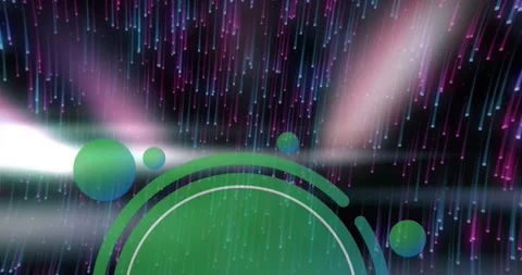 Animation of pink lights and glowing moving over heart rate monitor in pink and Stock Footage 327201743