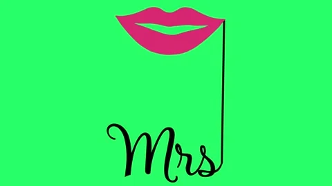 Animation pink lips shape on green backg... | Stock Video | Pond5