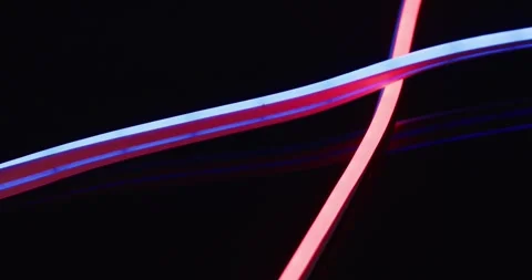 Animation of pink neon lights over black background with copy space Stock Footage 331245775
