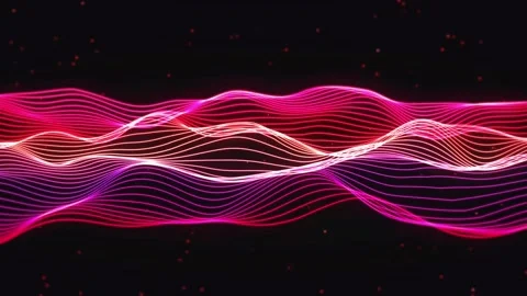 Animation pink neon lines wave abstract background. Stock Footage 210666770